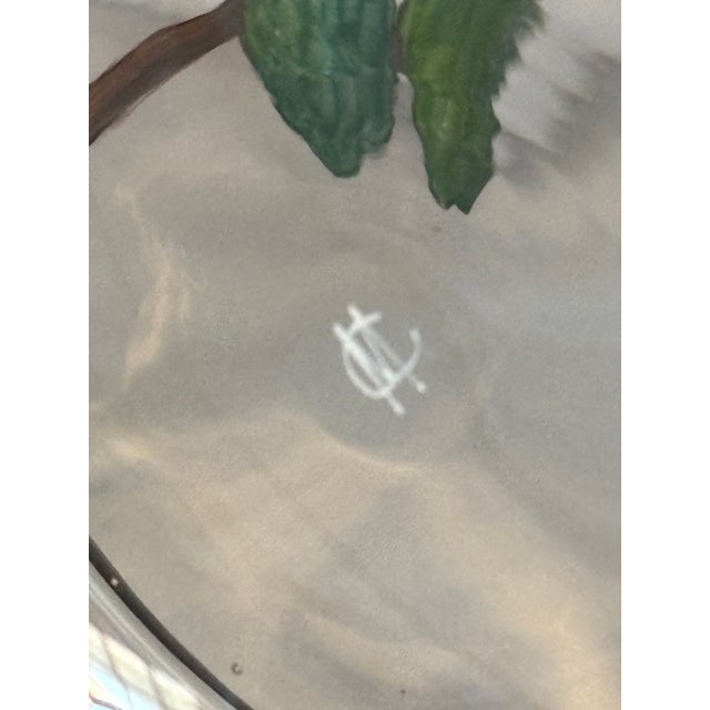 Mid Twentieth Century Hand Painted Chinoiserie Glass Hurricane Vases, a Pair For Sale In Portland, ME - Image 6 of 7