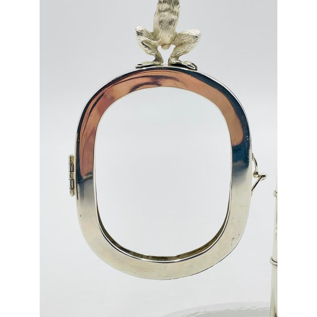 1980s Emilia Castillo Monkey Picture Frame With Malachite Inlay, Taxco Mexico For Sale - Image 9 of 18