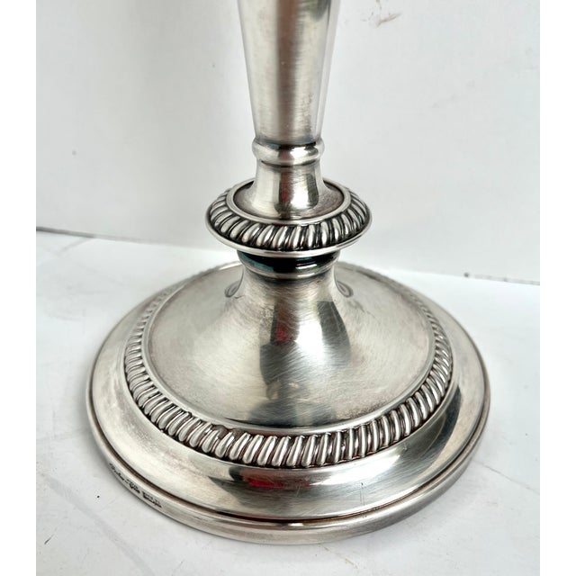 Metal Early 1900s Barker Ellis Silver Candle Holder For Sale - Image 7 of 10