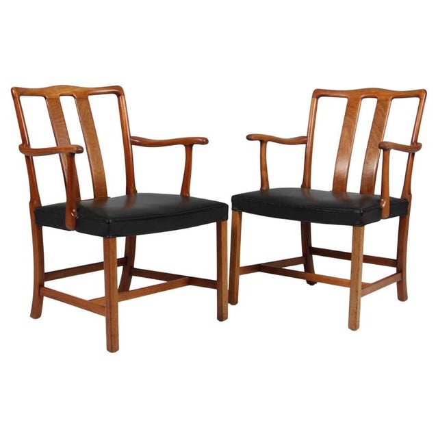 Black Set of Model 1764 Armchairs by Ole Wanscher, 1950s For Sale - Image 8 of 8