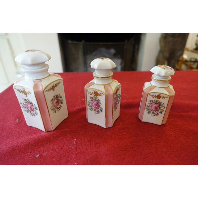 Vintage Porcelain Perfume Bottles from Limoges, Set of 3 For Sale - Image 4 of 7