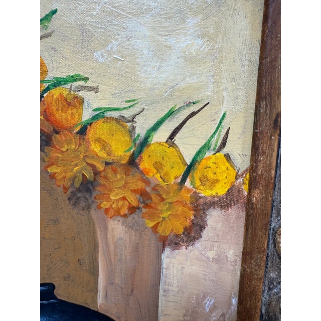 Original Acrylic Painting of Marigold Cupboard, Signed Circa 1990's For Sale In San Francisco - Image 6 of 12