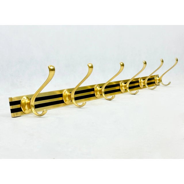Mid-Century Brass Wall Coat Rack, 1960s For Sale - Image 9 of 9