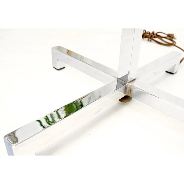 Polished Chrome Cross Shape Base Mid-Century Modern 4 Way Floor Lamp Parzinger For Sale - Image 10 of 13