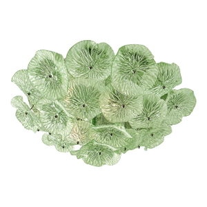 Contemporary Floreal Green Murano Glass Flush Mount by Simoeng