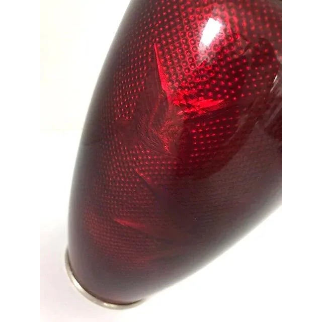 Metal Old Japanese 'Red and White Roses' Vase Ginbari Cloisonné With Solid Silver Trim For Sale - Image 7 of 8