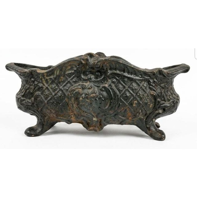 French 1900-1909 French Ornate Cast Iron Footed Planter For Sale - Image 3 of 5