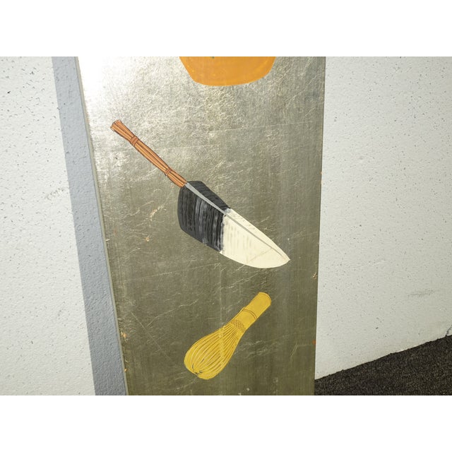 24" Tall Vintage Oriental Asian Silver Gilt Wall Picture and Signed For Sale - Image 16 of 16