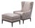 Lavender Birch Leather Wing Chair and Ottoman For Sale