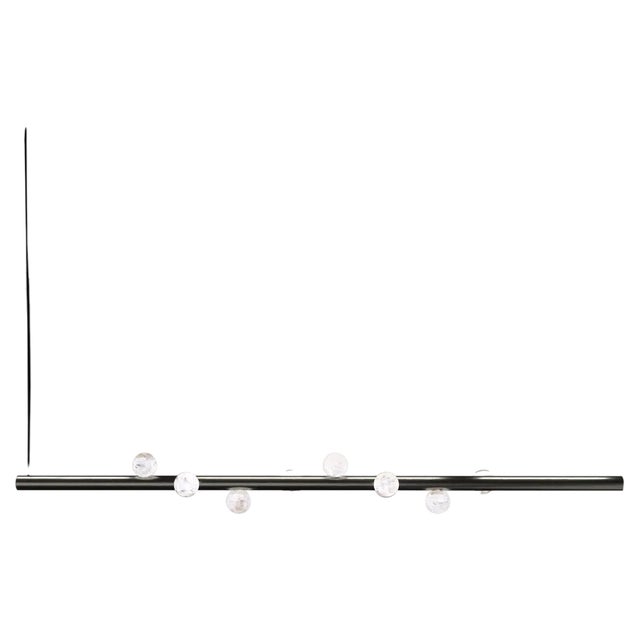 Demetra Pendant Lamp in Brushed Black Metal by Alabastro Italiano For Sale