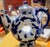 Art Deco Vintage Chinoiserie donut teapot Cobalt blue floral pattern on a white background For Sale - Image 3 of 5