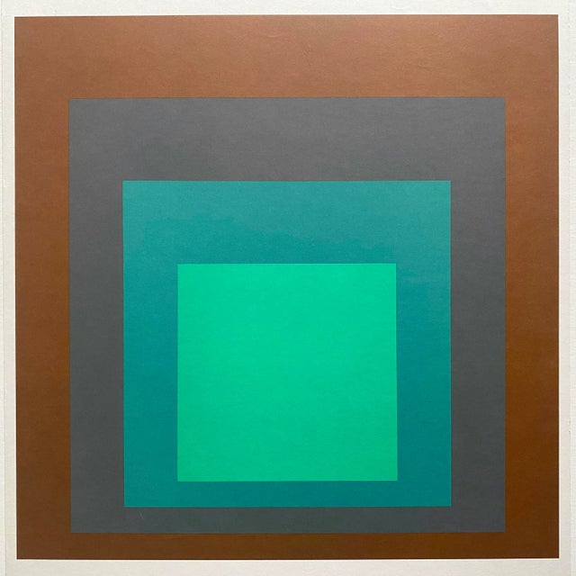 Josef Albers Josef Albers Vintage 1973 Mid Century Modern " Homage to the Square No. Sp-1 " Framed Minimalist Serigraph Calendar Print For Sale - Image 4 of 13