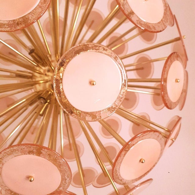 Large Pink Murano Glass Sputnik Chandelier 1980s. For Sale - Image 10 of 12
