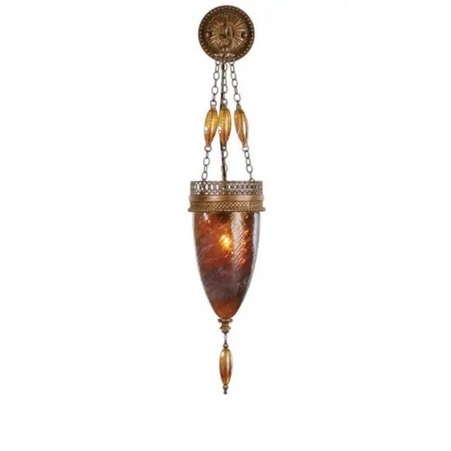 Gold Scheherazade Wall Sconce with Hand-Blown Amber Glass by Fine Art Lamps For Sale - Image 8 of 8