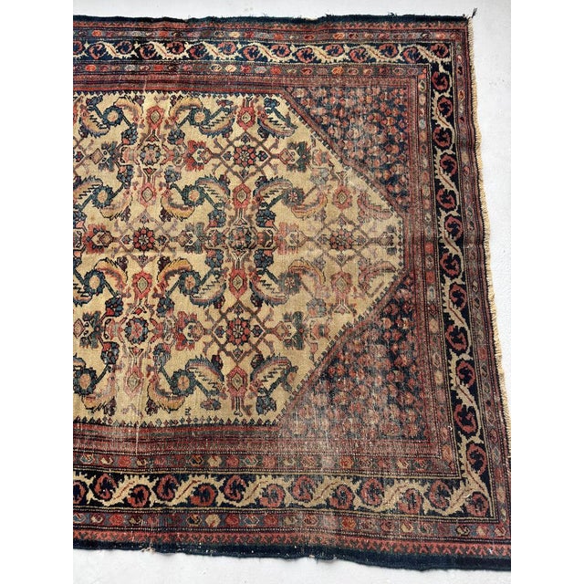 1920s Water Garden in Creamy Buttery Honey-Beige Rug 4.8 x 6.8 For Sale In Milwaukee - Image 6 of 11