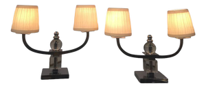 French Art Deco Lamps Attributed to Jacques Adnet - a Pair