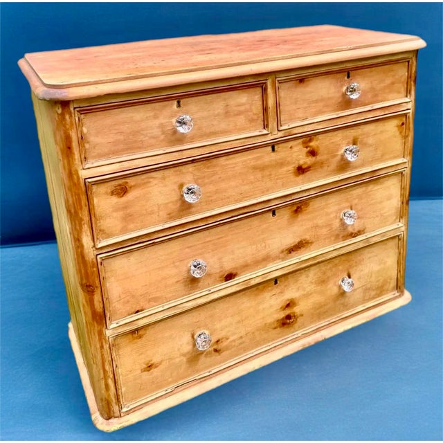 English 19th C. English Signed Scrubbed Pine Commode For Sale - Image 3 of 12