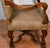 1900 Antique French Carved Walnut Throne Arm Chair / New Leather Upholstery For Sale - Image 11 of 15