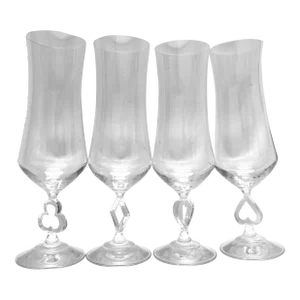 1990's Spiegelau Playing Card Suit Beer Glasses Set of 4