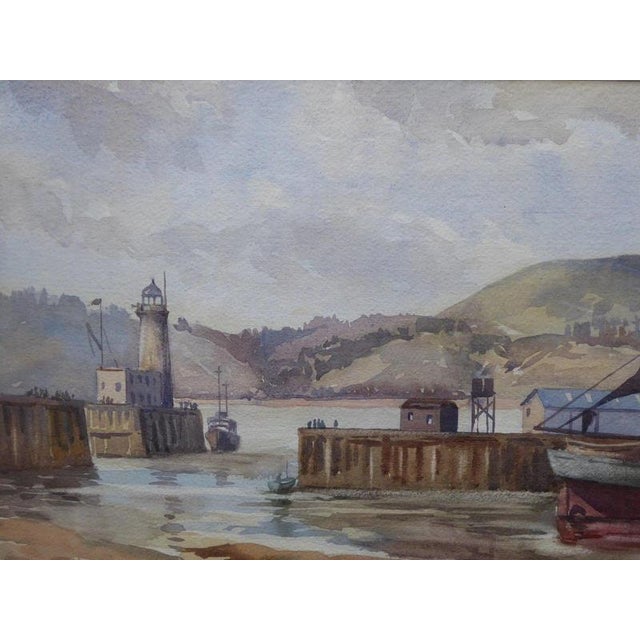 Modern D. M. Bland, Scarborough Harbour, 1975, Watercolor on Paper, Framed For Sale - Image 3 of 14