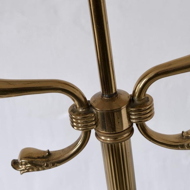 Neoclassical Brass Floor Lamp from Maison Jansen, France, 1960s For Sale - Image 6 of 11