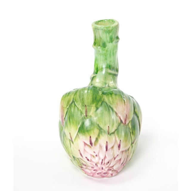 Italian Majolica Artichoke-Form Vase Table Ornament, Late 20th Century For Sale In New York - Image 6 of 11
