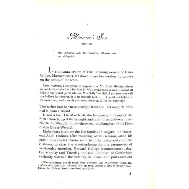 "Amiable Autocrat: A Biography of Dr. Oliver Wendell Holmes" 1947 Tilton, Eleanor M. For Sale In New York - Image 6 of 12