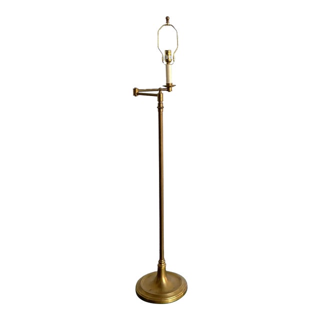 Vintage Regency Brass Articulated Floor Lamp For Sale