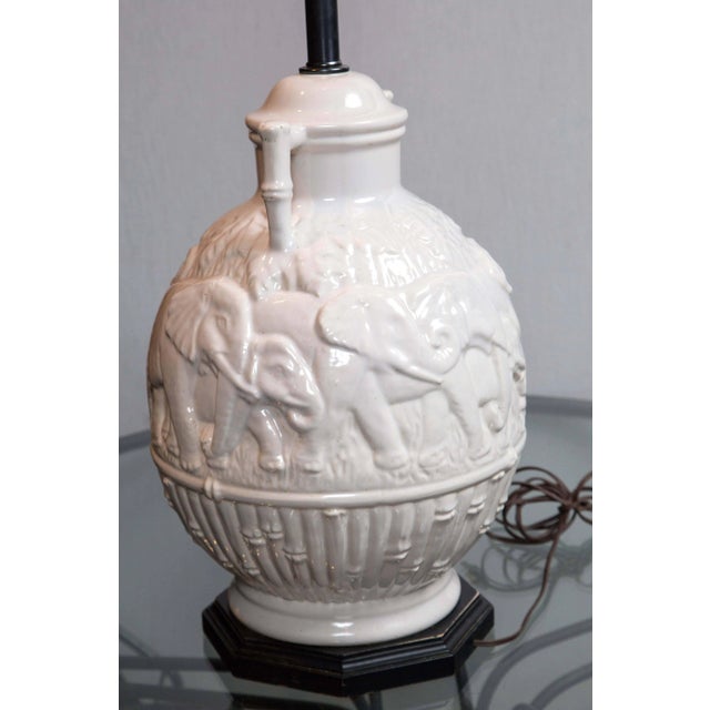 Late 20th Century Vintage Ceramic Elephant Lamp For Sale - Image 11 of 13