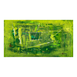 Uji. IV Abstract Green Canvas Painting