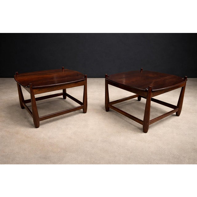 Wood “Arimelo” Side Tables in Brazilian Rosewood, Sergio Rodrigues, 1958 - Lot 596A For Sale - Image 7 of 15