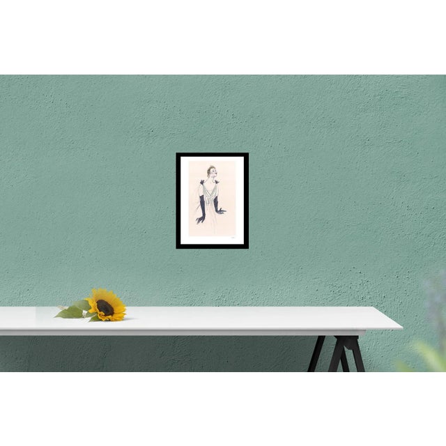 Portrait d'Yvette Guilbert by Henri de Toulouse-Lautrec, Unsigned 1966 Lithograph.14.5 x 10.5 inches