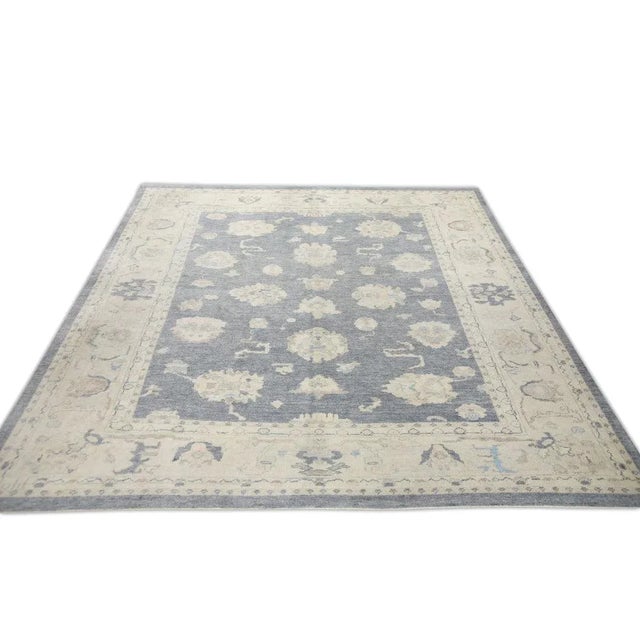 Oriental Hand Knotted Rug Turkish Oushak 8'3" x 9'2" For Sale In Houston - Image 6 of 6