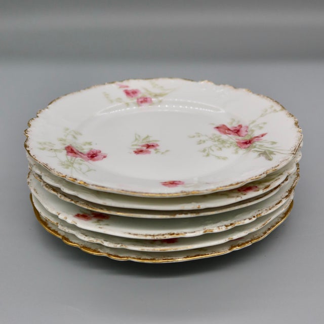 Ceramic Antique C. Ahrenfeldt Limoges Dessert Plates, Set of 6 — Late 19th Century French Porcelain For Sale - Image 7 of 11