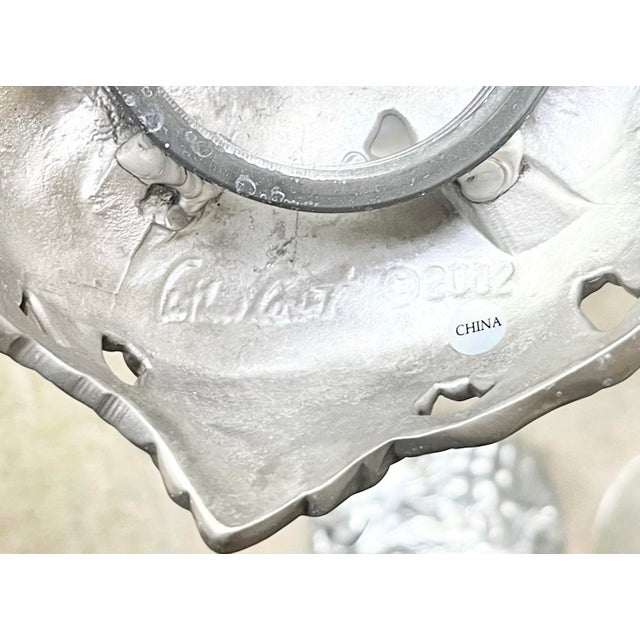 Transparent 2002 Arthur Court “Grape” Glass & Aluminum Complete 5-Piece Canister Set For Sale - Image 8 of 8