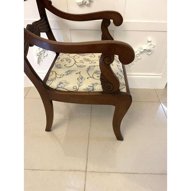 Set of Regency Figured Mahogany Desk Carver Chairs, 1830s For Sale - Image 4 of 13