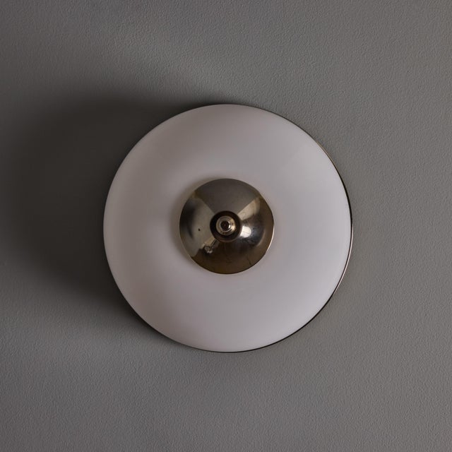 1970s Nickel and Opaline Glass Wall or Ceiling Lamp Attributed to Luigi Caccia Dominioni for Azucena For Sale - Image 18 of 18