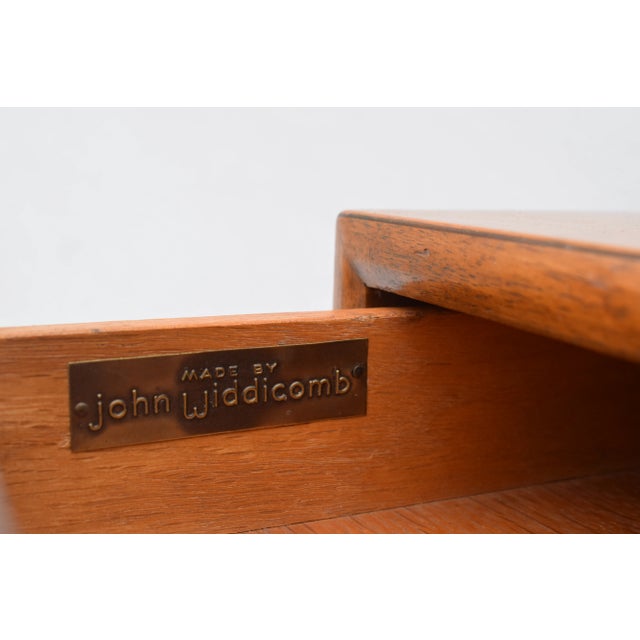 John Widdicomb Mid Century Walnut and Brass Nightstand For Sale - Image 12 of 12