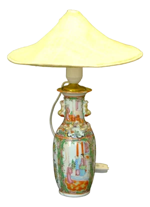 Cantonese Rose Porcelain Table Lamp