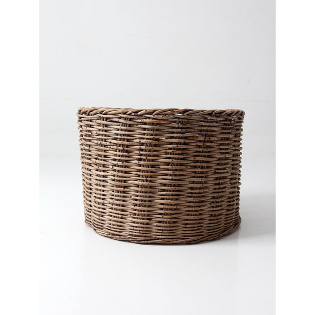 Farmhouse Antique Large Woven Basket For Sale - Image 3 of 15