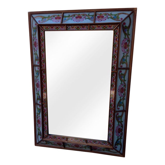 Robert M. Weiss Painted Glass Mirror Chairish