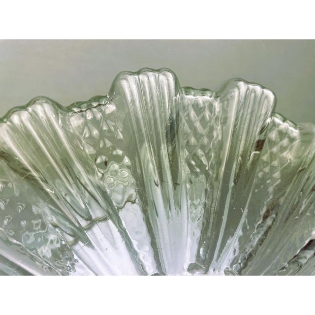 White Portuguese Clear Glass Flush Mount, 1960s For Sale - Image 8 of 13