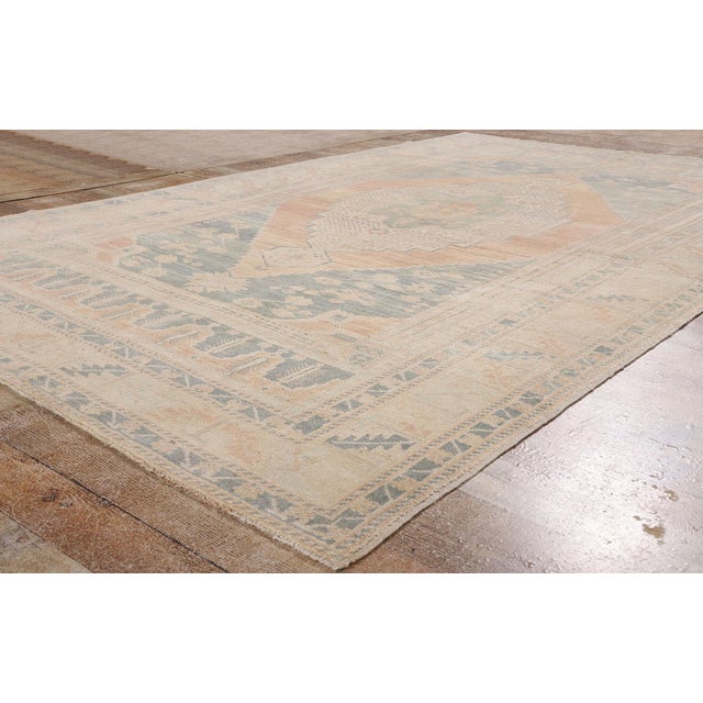 Tan Vintage Turkish Oushak Rug, 06'00 X 09'08 For Sale - Image 8 of 10