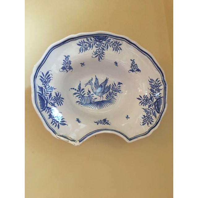 19th C French Malicorne Faience Serving/Barber Bowl by Emile Tessier For Sale - Image 10 of 11
