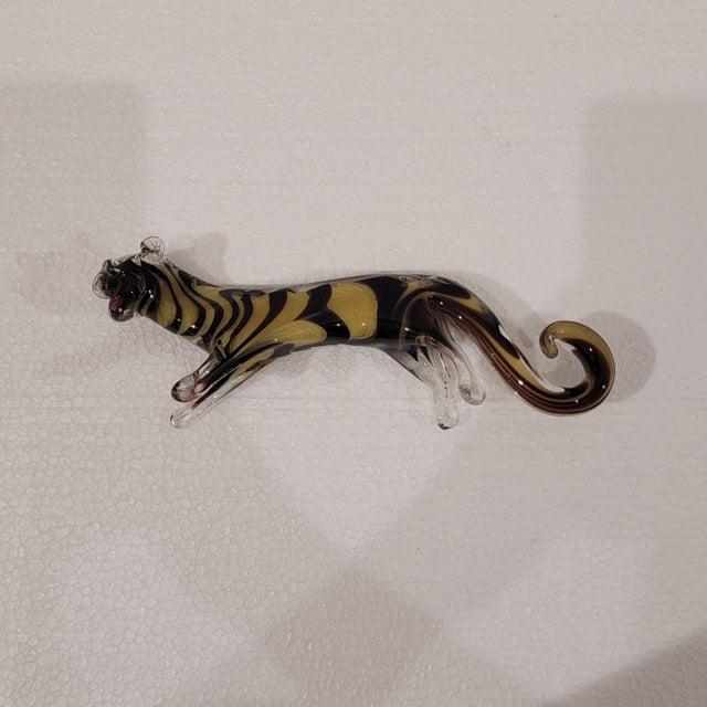 20th Century Tiger Figurine in Murano Glass, Italy, 1970s For Sale - Image 11 of 13