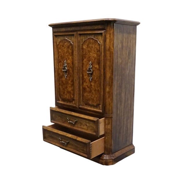 Brown Stanley Furniture Solid Walnut Italian Provincial 40" Door Chest For Sale - Image 8 of 15