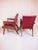 Red Vintage Lounge Chairs in Teak, 1960s, Set of 2 For Sale - Image 10 of 13