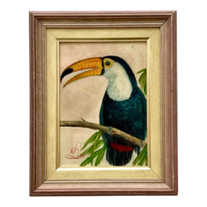 Vintage Boho Toucan Painting