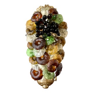 Art Nouveau Murano Glass Grape Cluster Wall Sconce, 1900s For Sale
