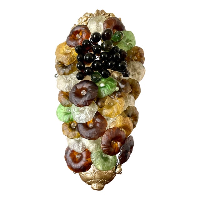 Art Nouveau Murano Glass Grape Cluster Wall Sconce, 1900s For Sale